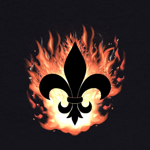 Flaming Fleur De Lis by SimonBreeze